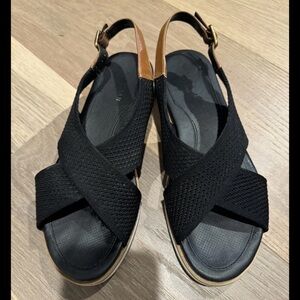 Cole Haan Black and Tan Women's Sandals